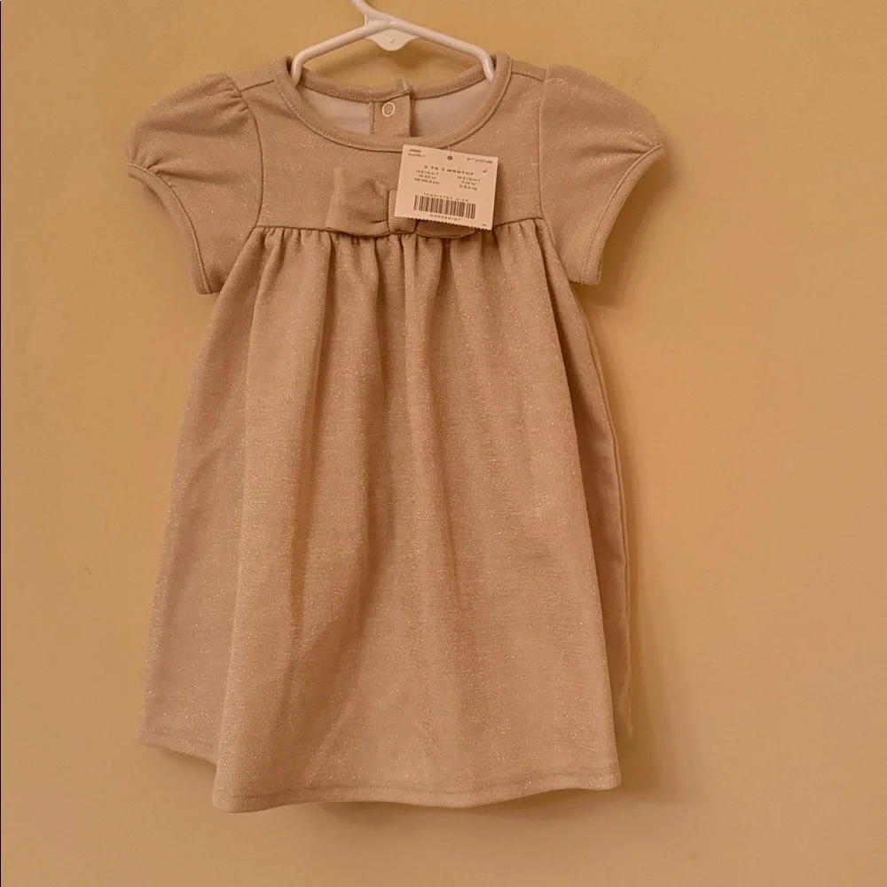 Janie and Jack Beige‎ Casual Kids Dress Sz 0-3 Months